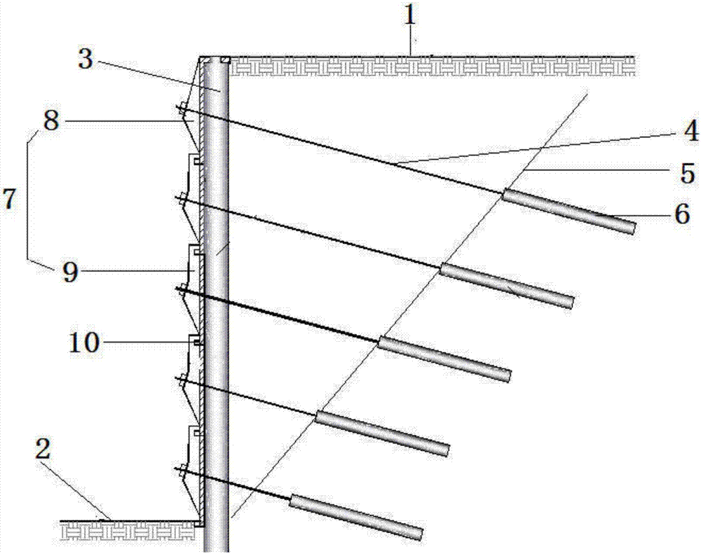 Fabricated point-anchor retaining wall