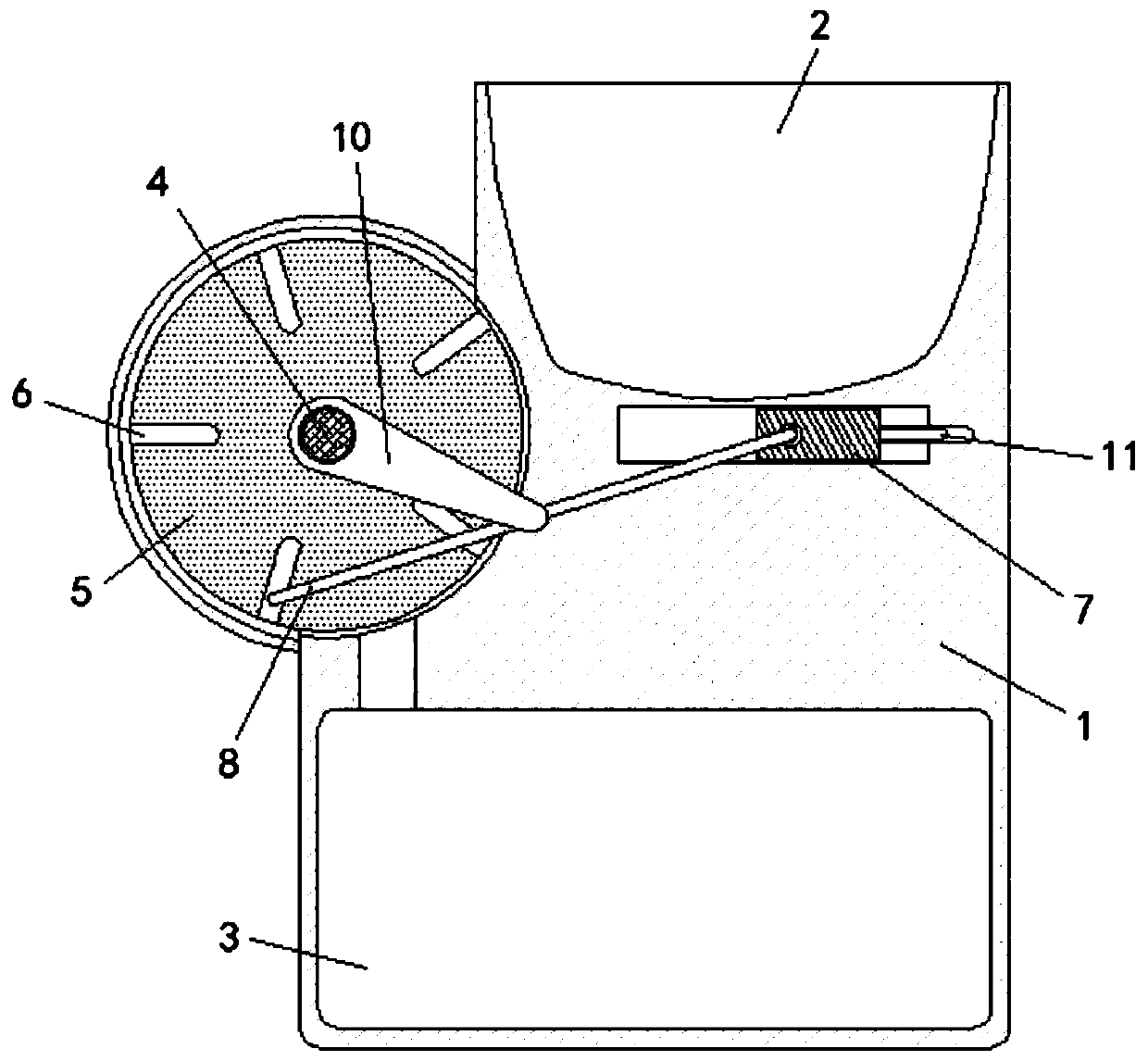 Office energy-saving efficient type shredded paper compressing device