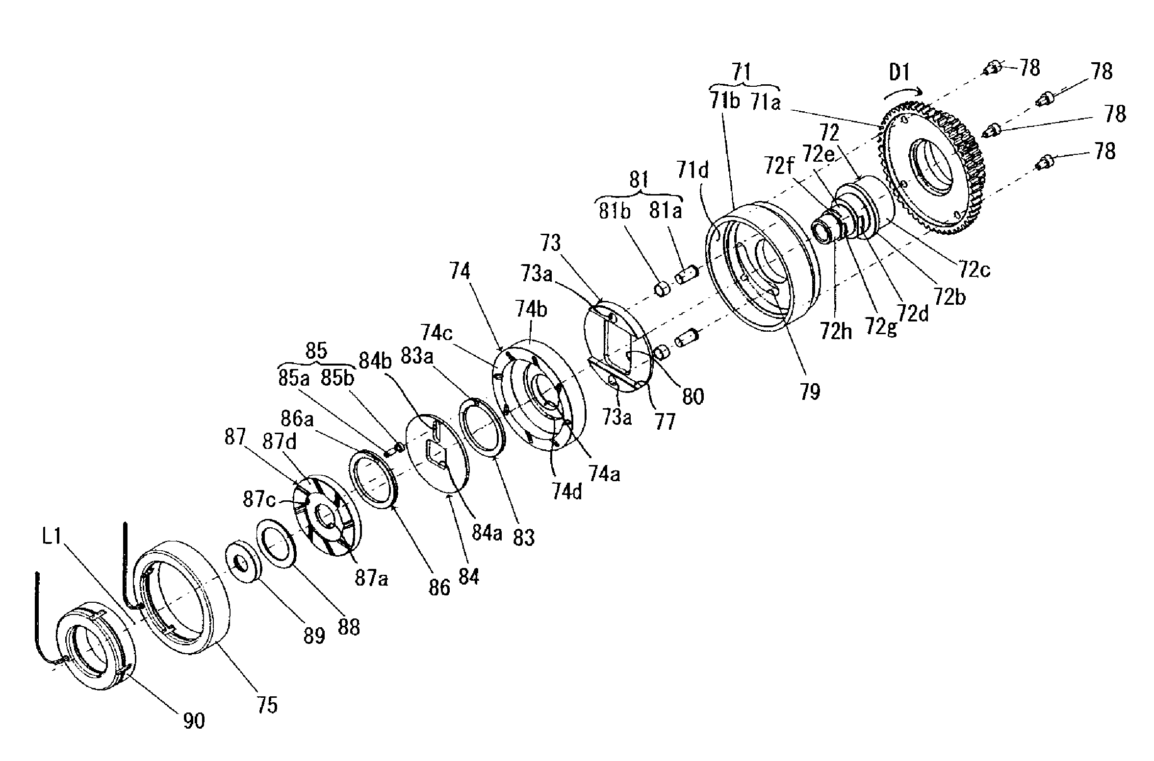 Cam shaft phase variable device in engine for automobile