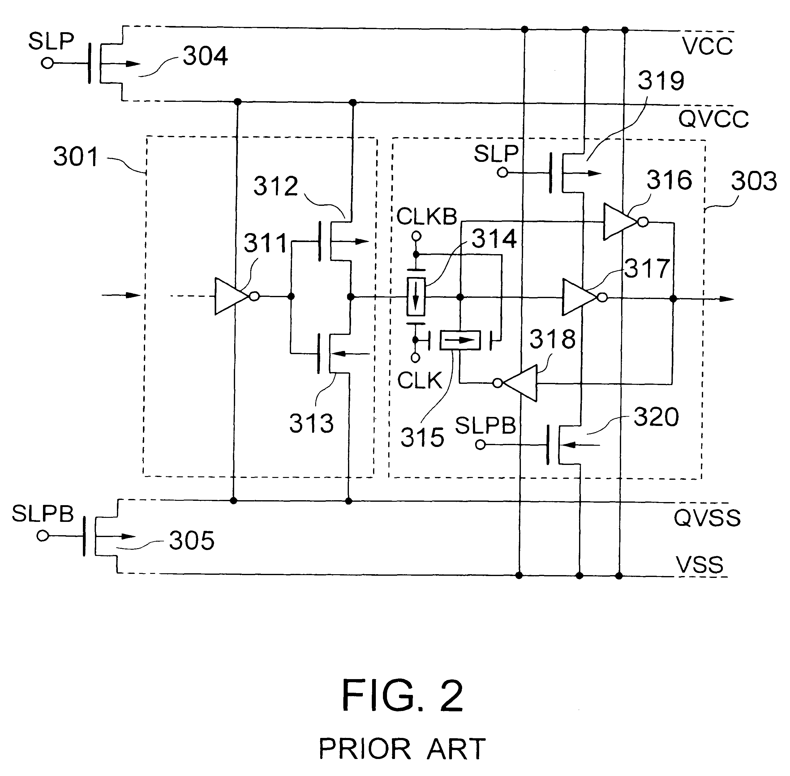 Semiconductor integrated circuit having a sleep mode with low power and small area