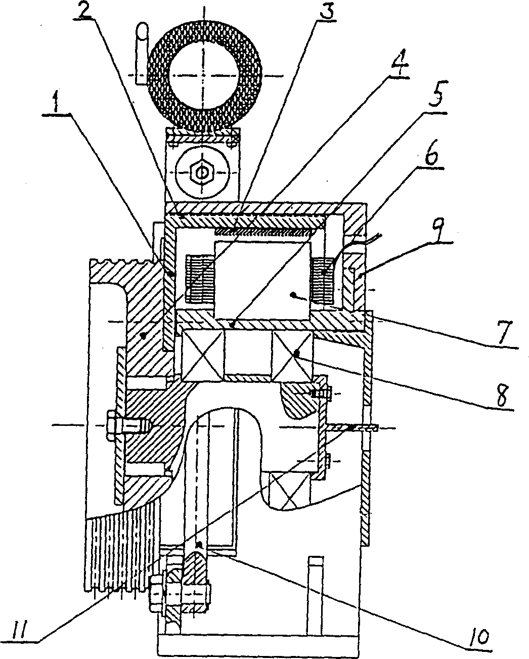 Directly driven synchronous dragger with Nd-Fe-B permanent magnetic rotor