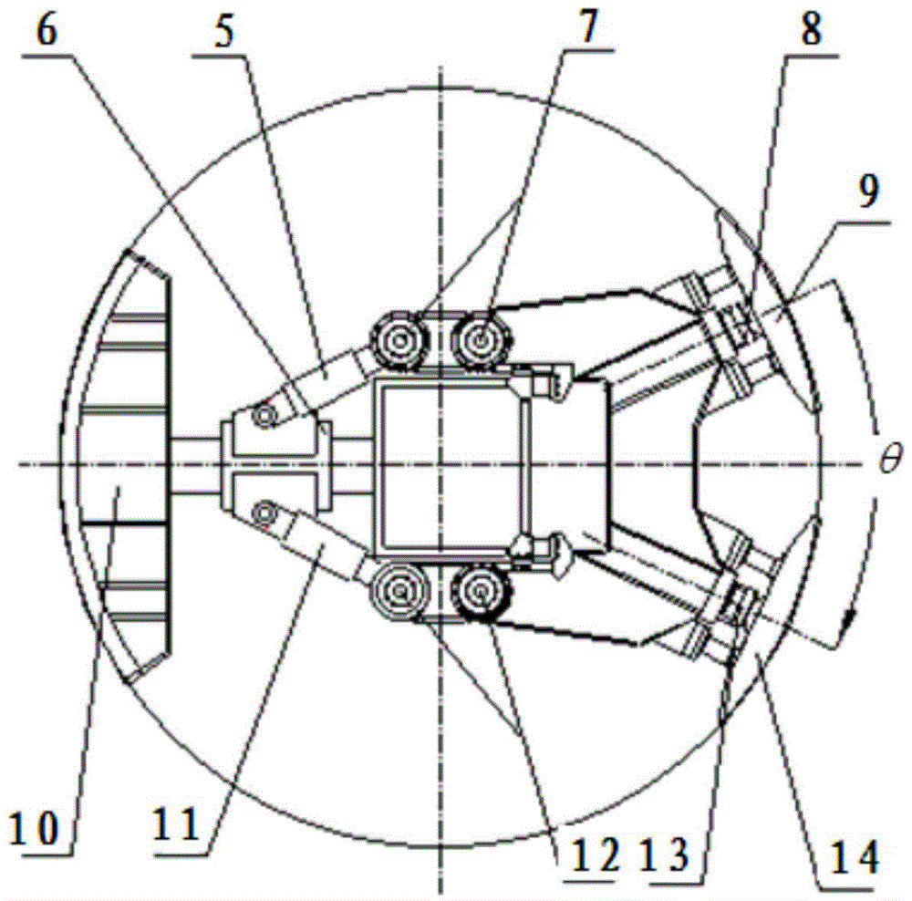 Method for designing Y-shaped support shoe structures of full-face rock tunnel boring machines