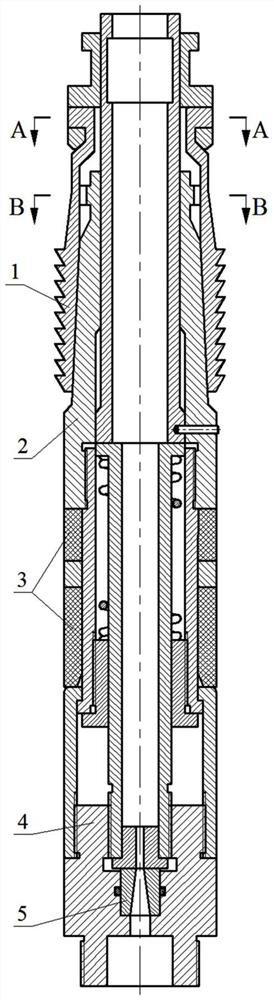 Step-by-step axial extrusion throttling device of elastic double rubber tube