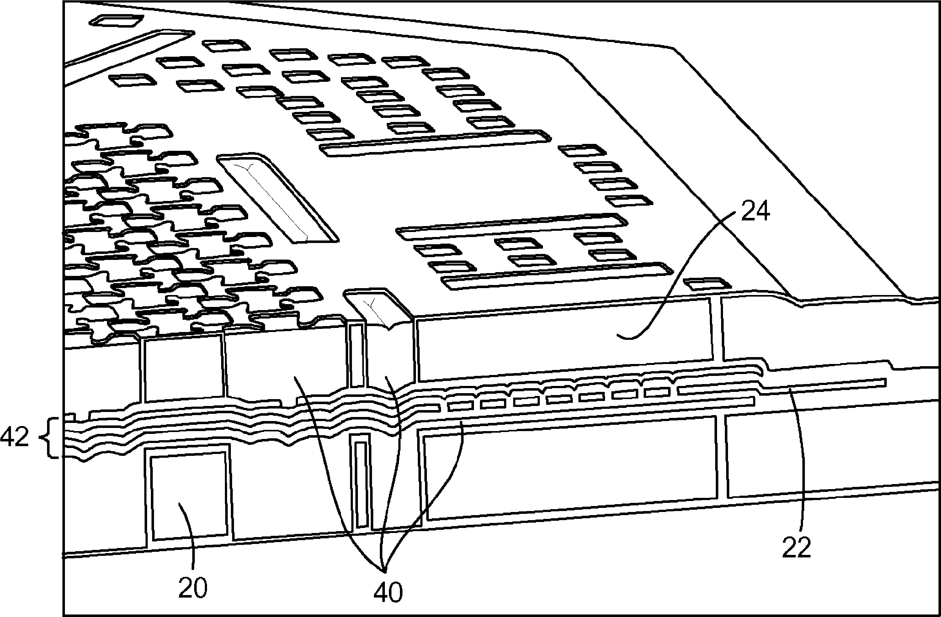 Method for etching material longitudinally spaced from etch mask