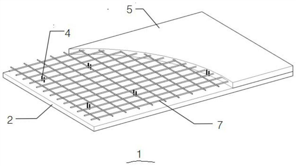 Laminated slab, connecting structure of laminated slab and composite beam and construction method
