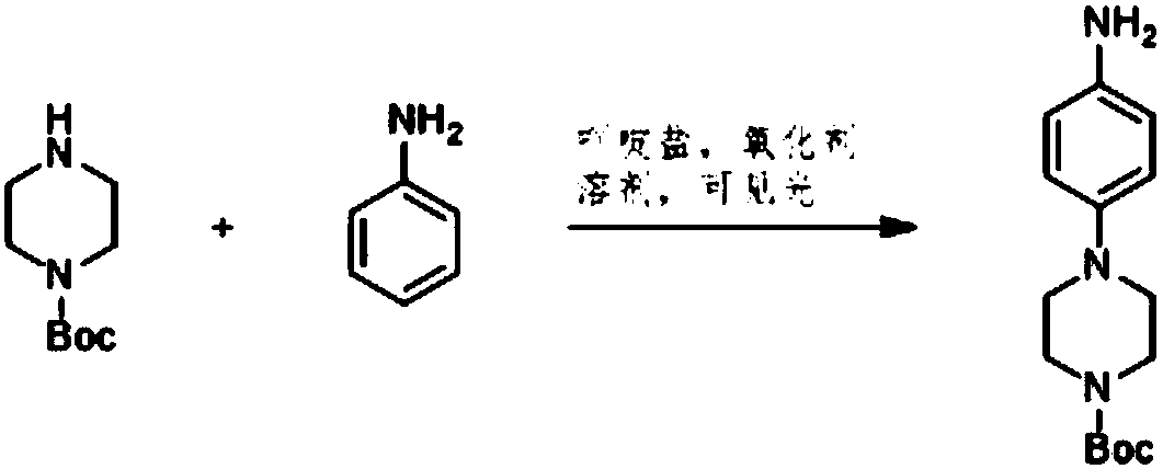 Preparation method of 4-(tert-butyl 1-piperazinecarboxylate-4-yl)aniline