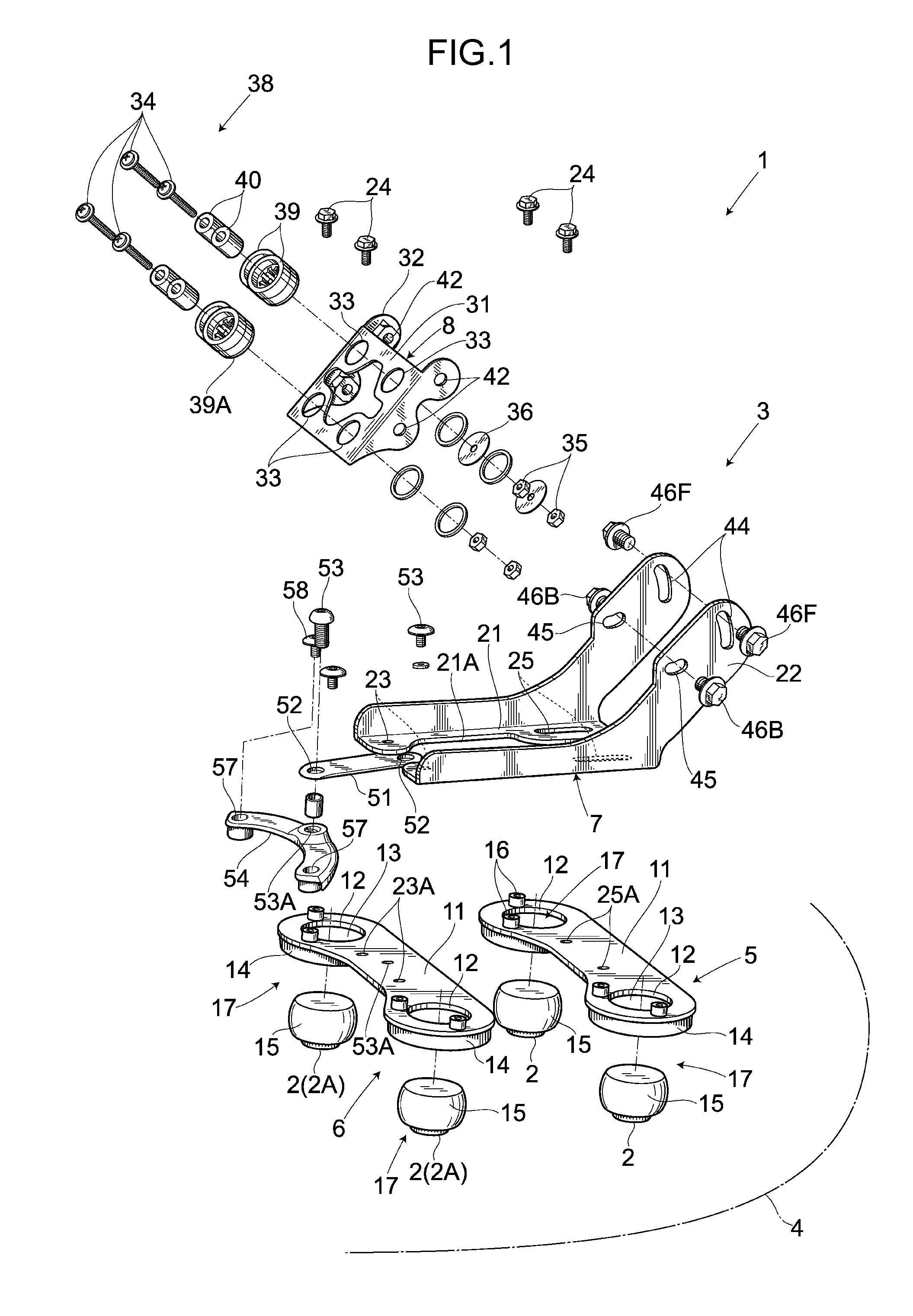 Accessory mounting device for saddle riding type vehicle