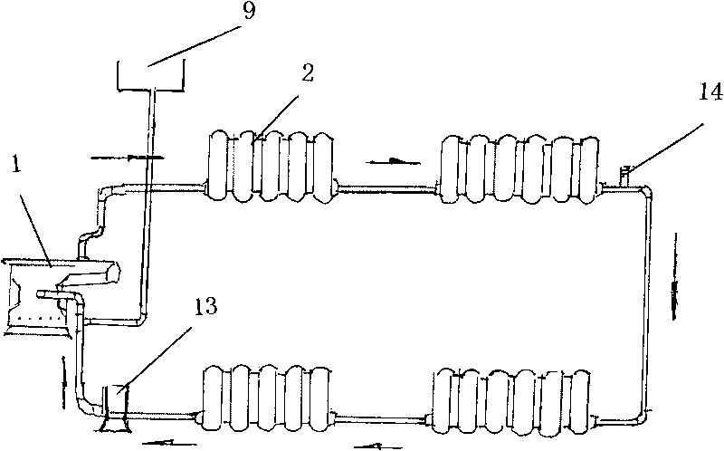 Efficient heating device of rural firewood and coal stove