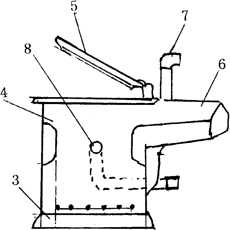 Efficient heating device of rural firewood and coal stove