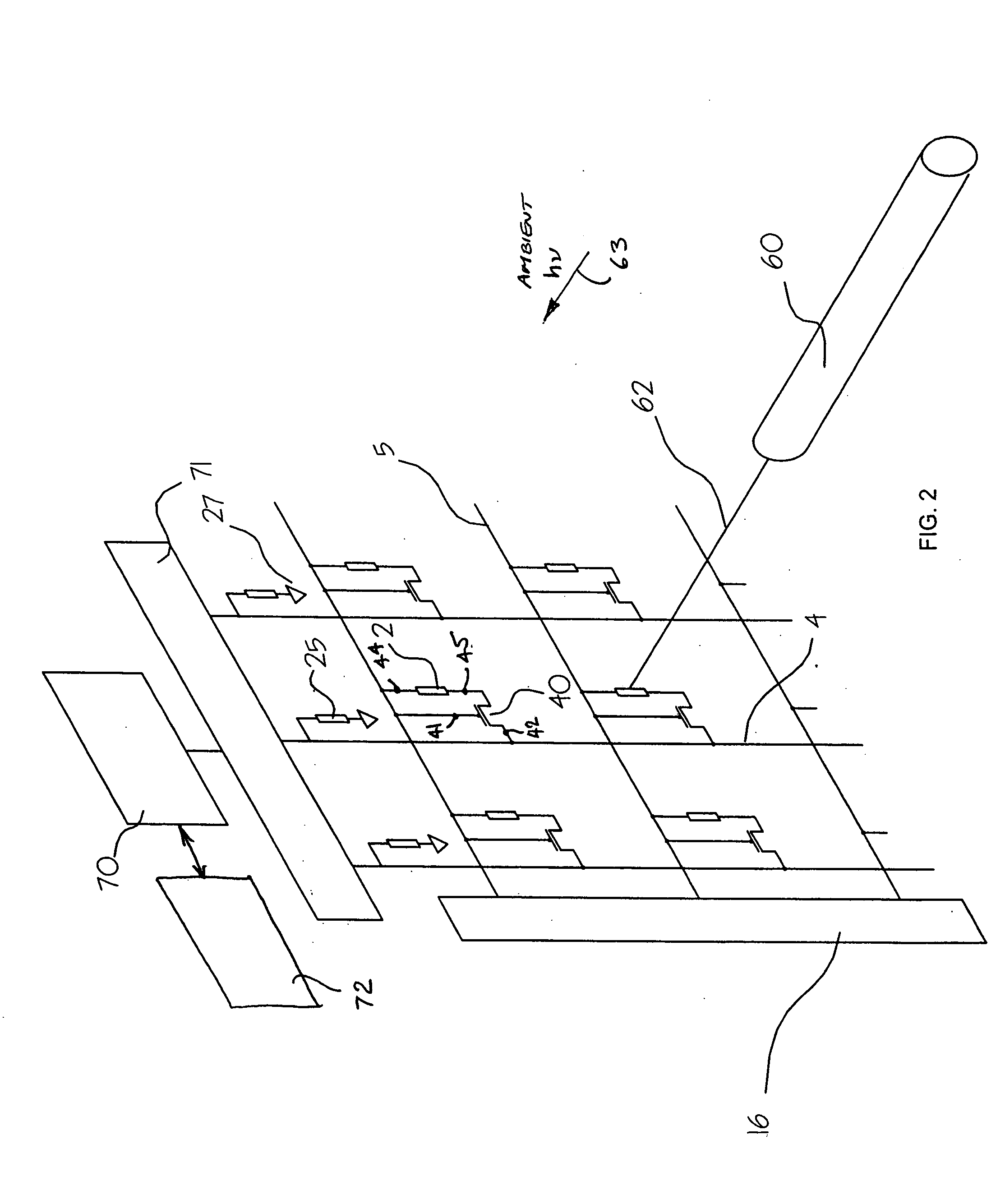 Method and device for flat panel emissive display using shielded or partially shielded sensors to detect user screen inputs