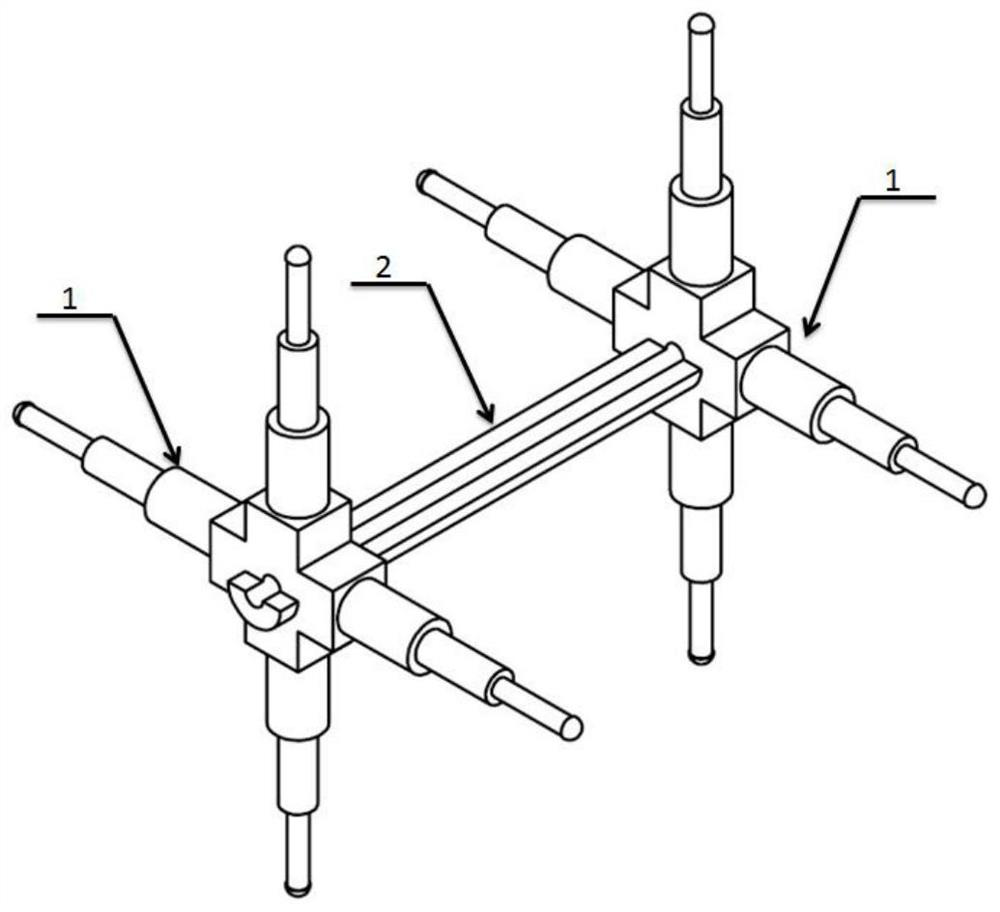 A fixture for fixing a test piece for Helmholtz coil testing