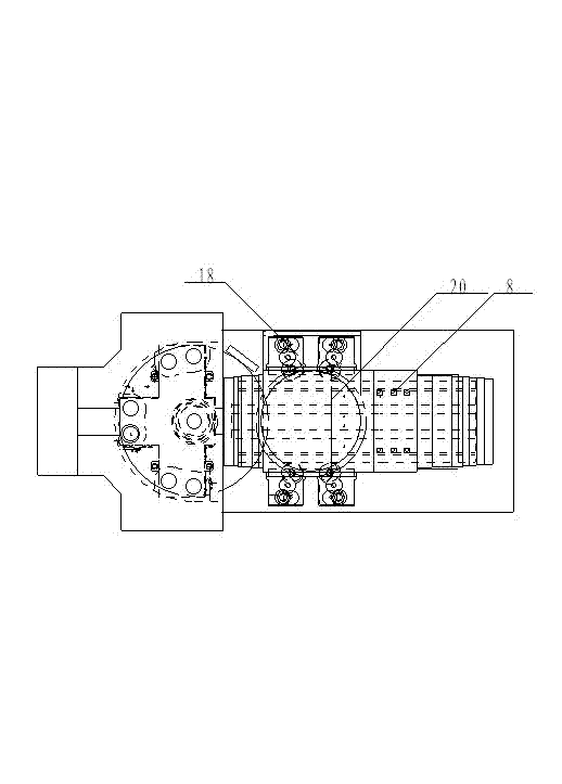 Round working table driving and sliding base feed driving device