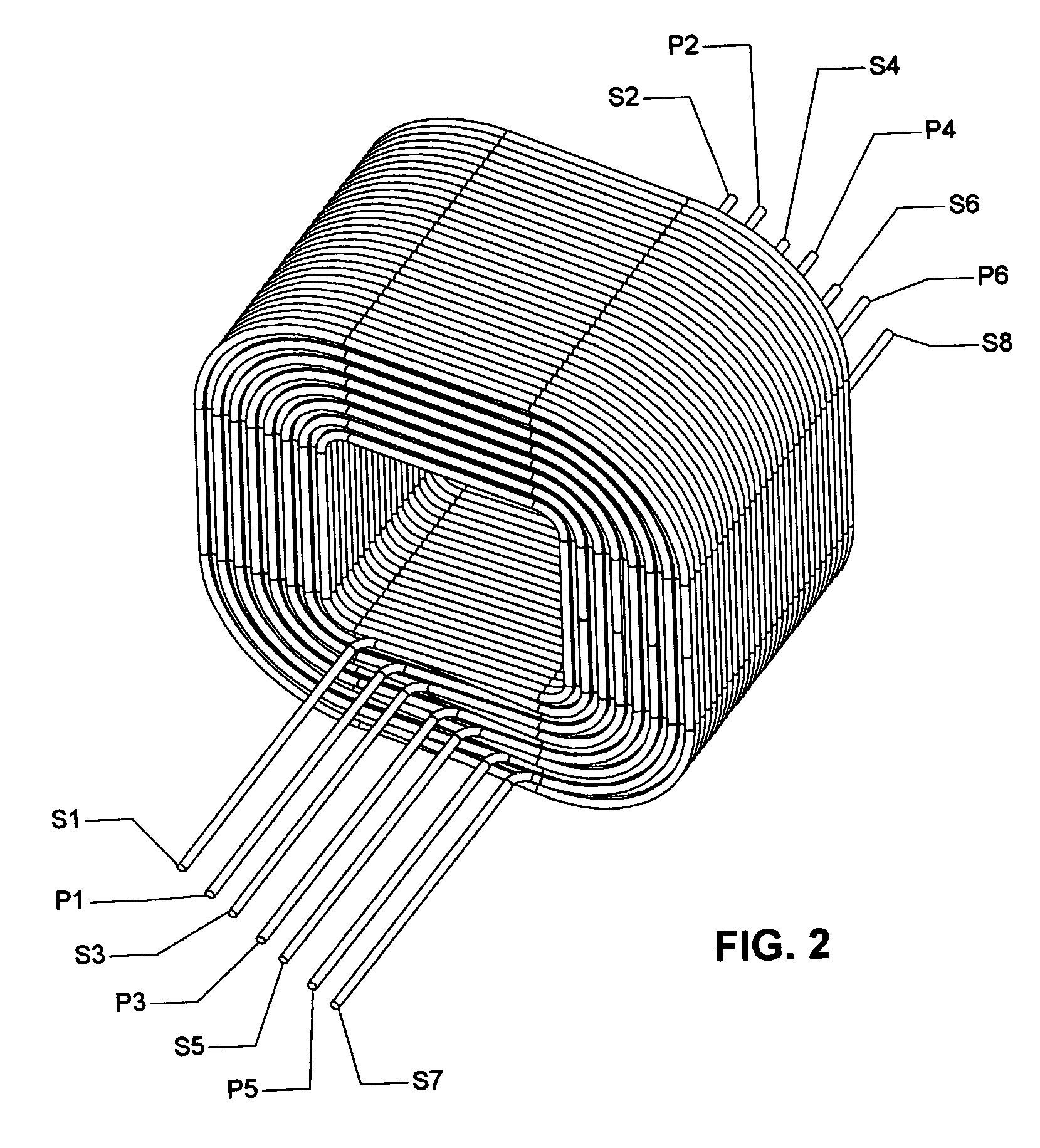Pulse type transformer with increased coupling coefficient through configuration of plural primary windings