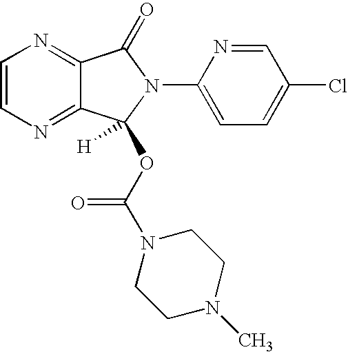 Combinations of Eszopiclone and Trans 4-(3,4-Dichlorophenyl)-1,2,3,4-Tetrahydro-N-Methyl-1-Napthalenamine or Trans 4-(3,4-Dichlorophenyl)-1,2,3,4-Tetrahydro-1-Napthalenamine, and Methods of Treatment of Menopause and Mood, Anxiety, and Cognitive Disorders