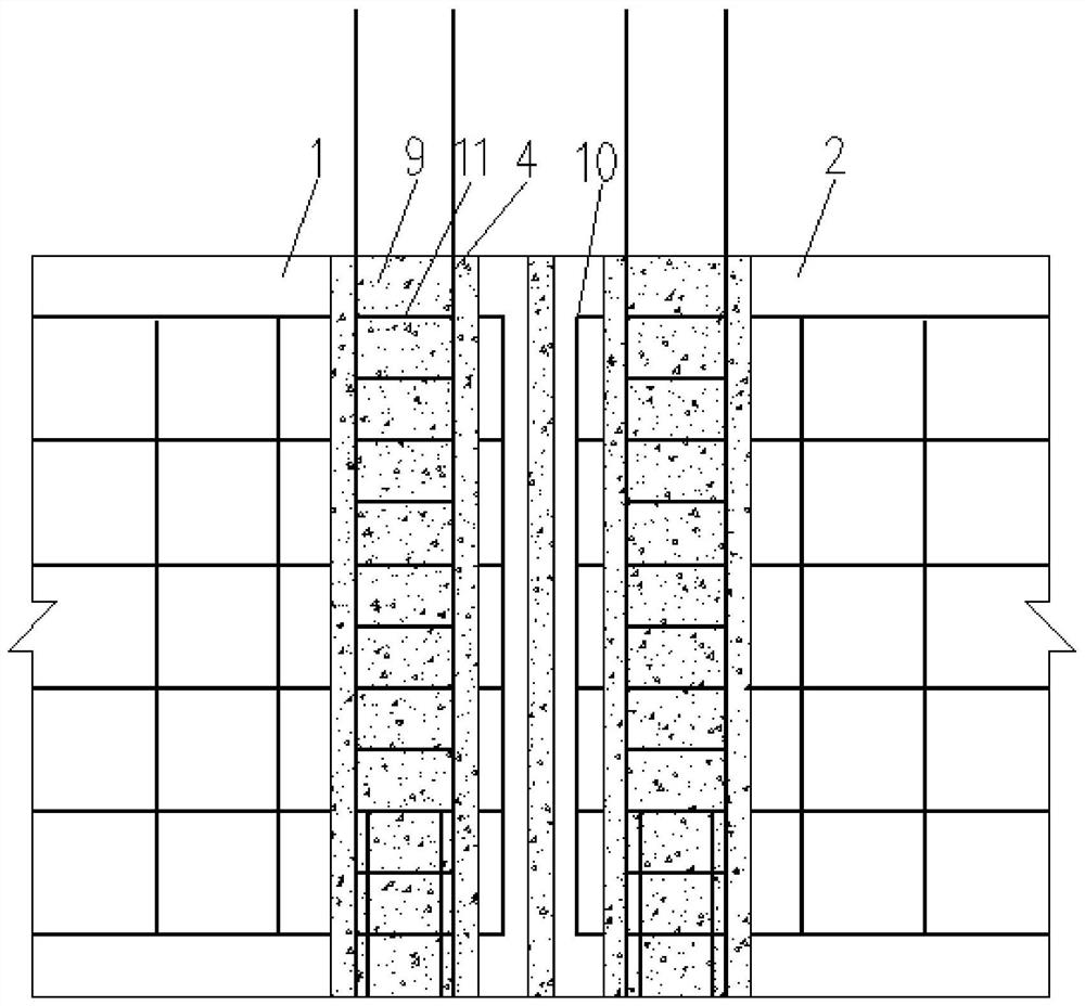 A prefabricated assembly shear wall horizontal grout anchor connection structure