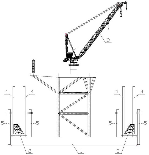Steel pipe pile construction system and process based on floating pile stabilizing platform