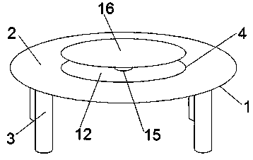 Home dining table capable of freely ascending and descending dish turntable