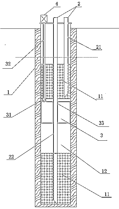 Airtight segmented well