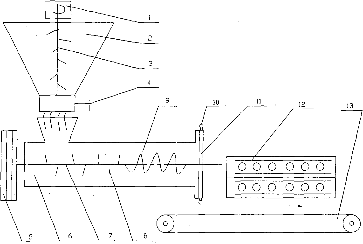 Continuous production device for agricultural water-retaining agent