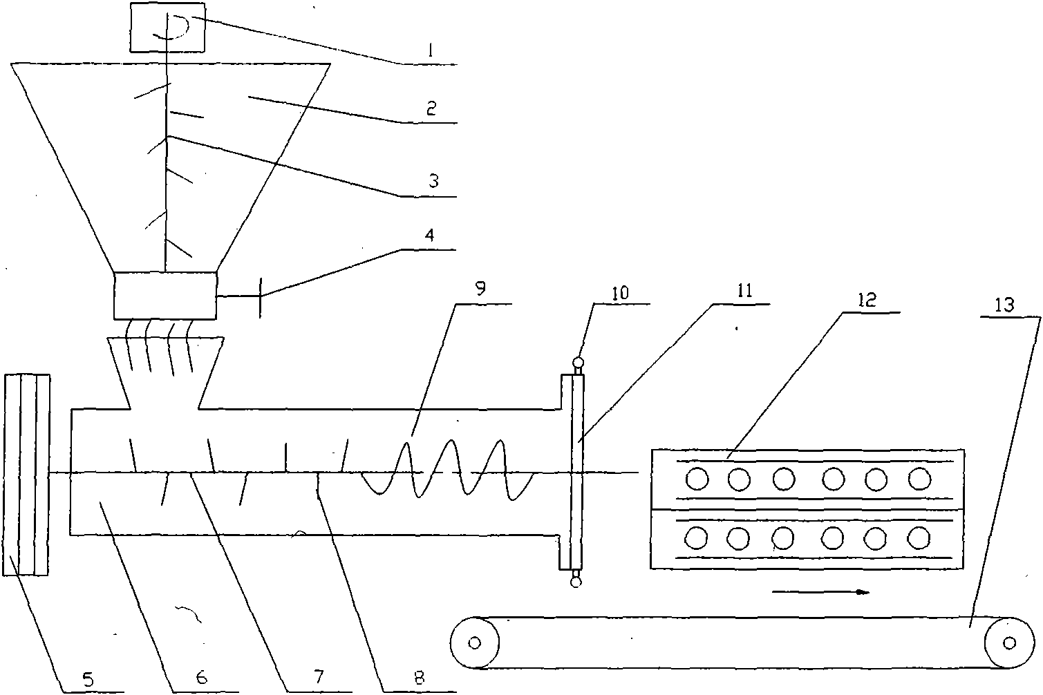 Continuous production device for agricultural water-retaining agent