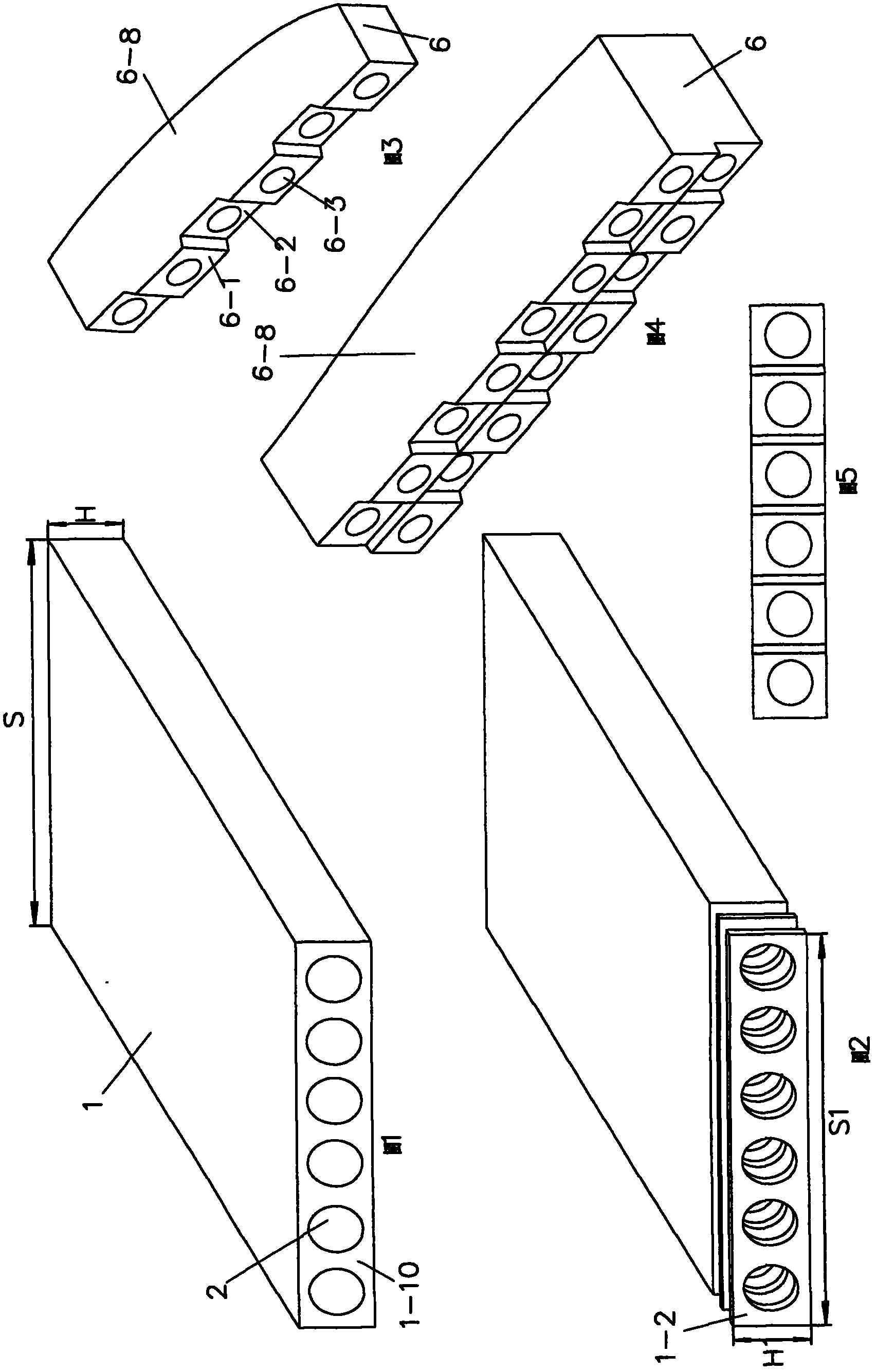 Extrusion head of wood and bamboo forming hollow board extruder