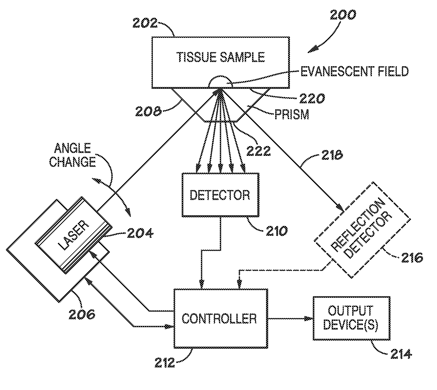 Method and apparatus for evaluating a sample through variable angle raman spectroscopy