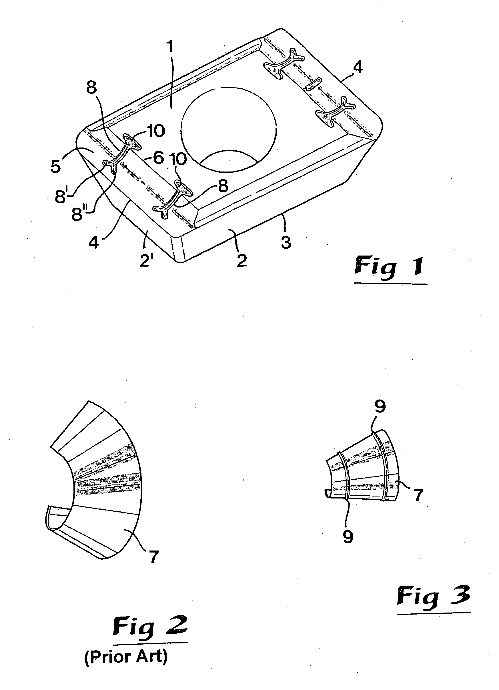 Cutting insert for drills having chip-embossing formations for stiffening chips