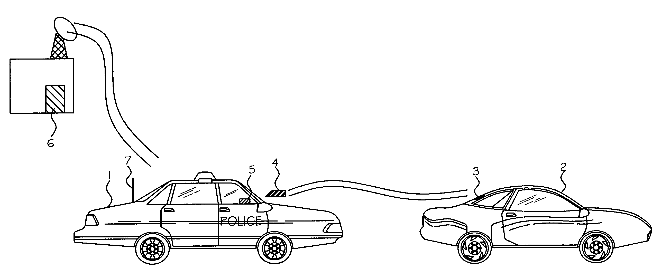 Method of stopping a stolen car without a high-speed chase, utilizing a bar code