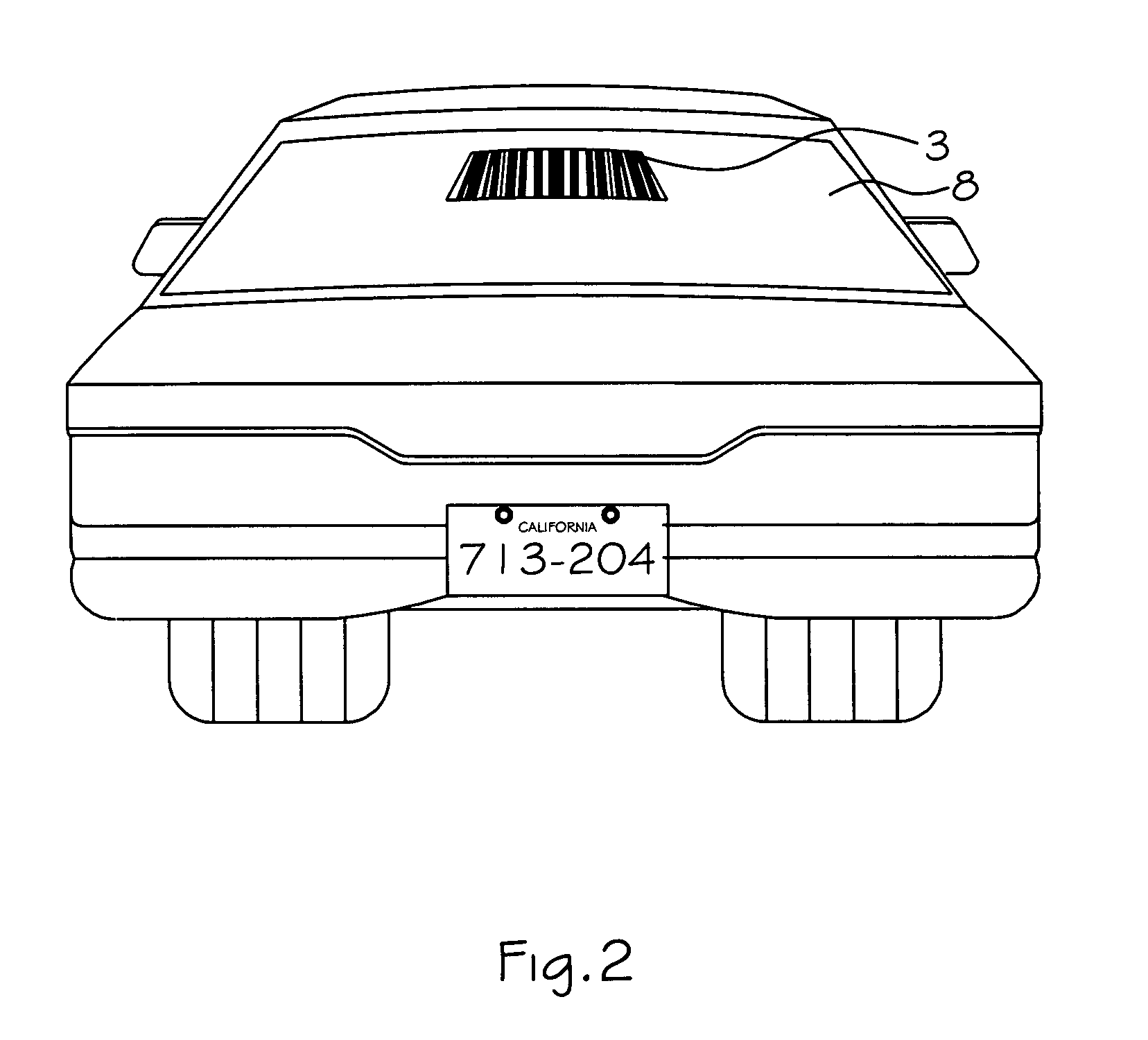 Method of stopping a stolen car without a high-speed chase, utilizing a bar code
