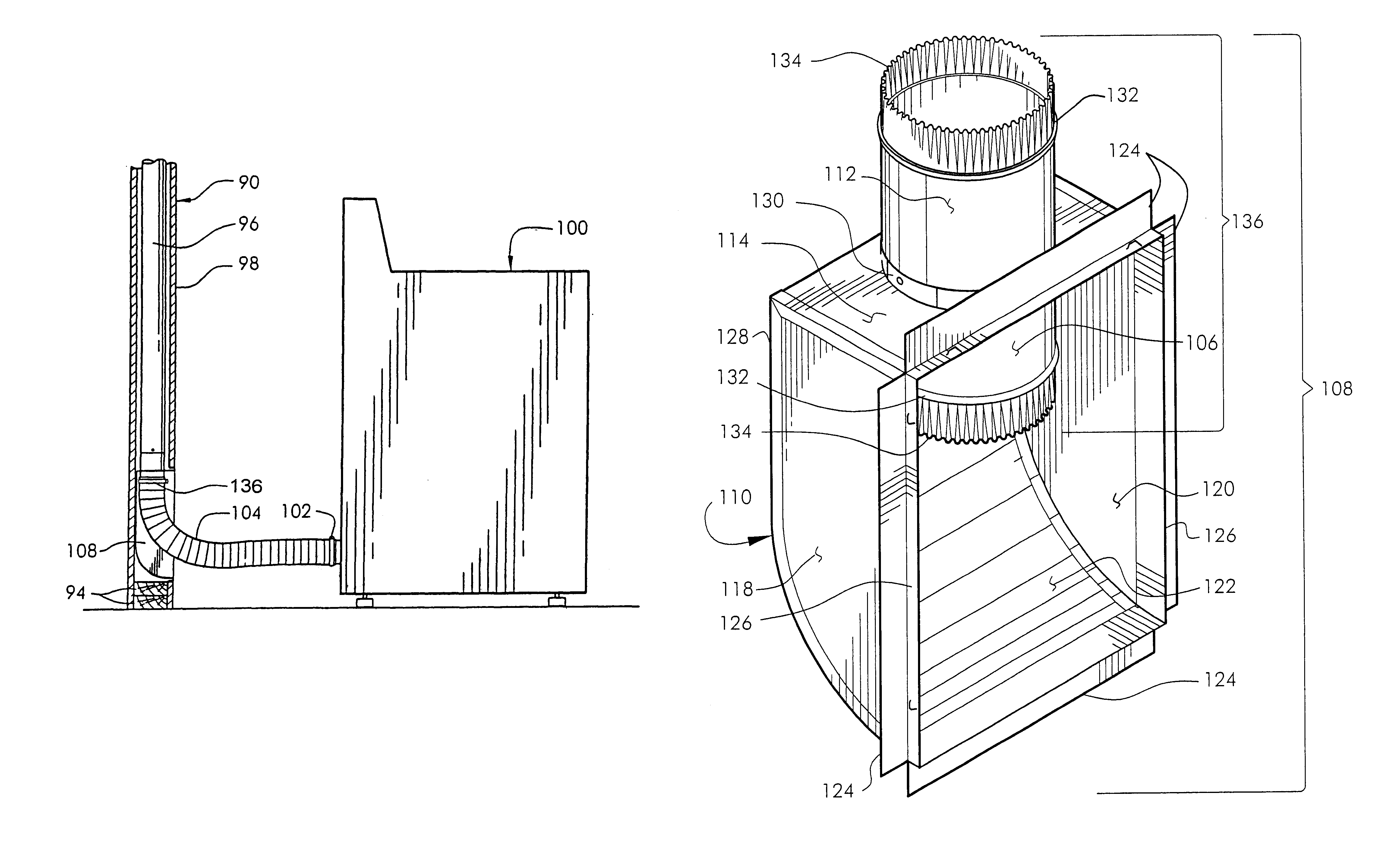 System and method for a dryer rough-in box with contoured vent receptacle and formed grommet