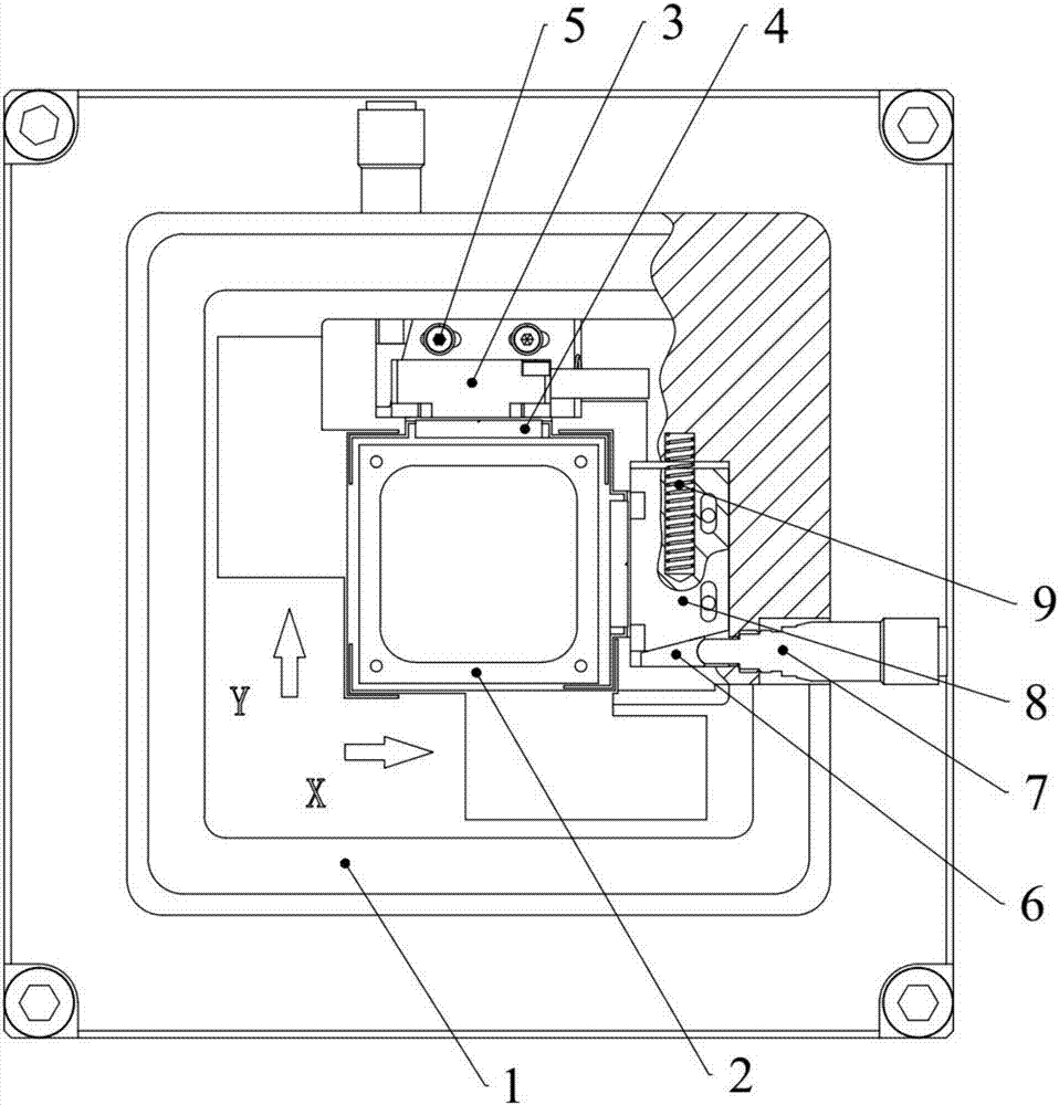 Zero-point fine tuning device for grating type micro-nano positioning platform