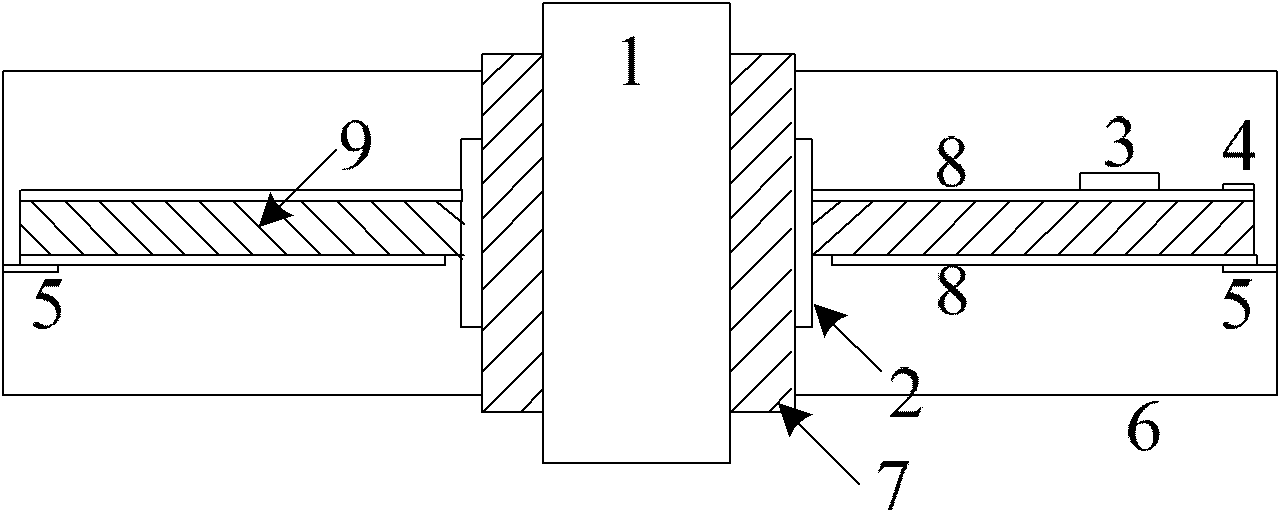 Capacitive voltage divider formed by a printed circuit board