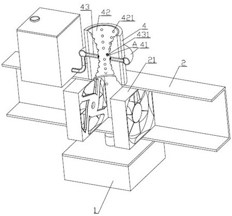 Spray dust suppression device for coal mine roadheader