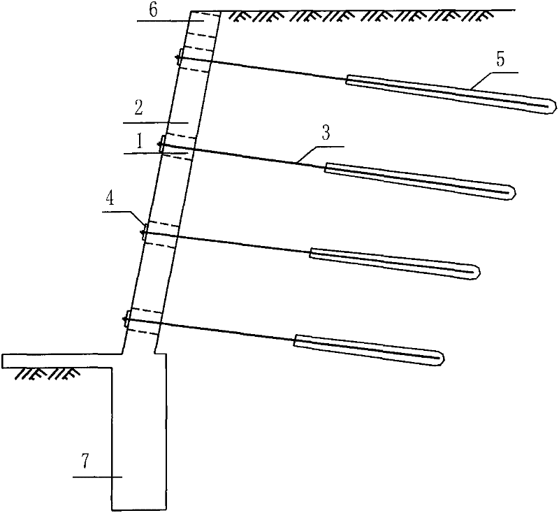 Flexible support structure of pre-stress anchor rod for lattice type frame and construction method of flexible support structure