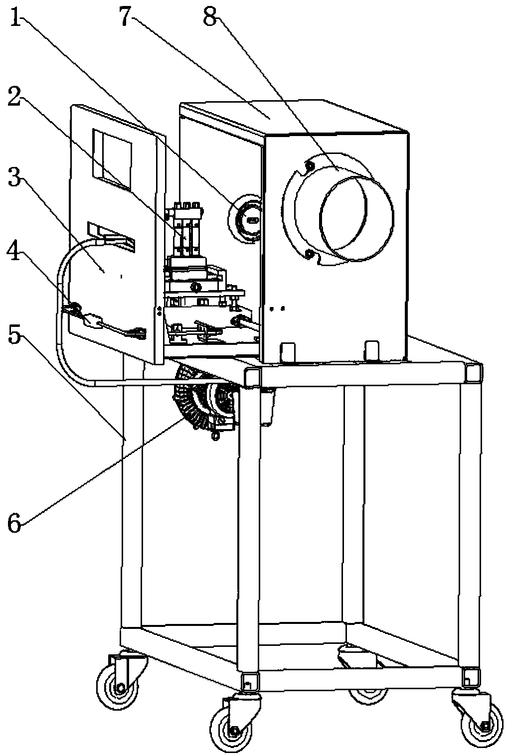 A thermal fatigue test device under simulated gas environment