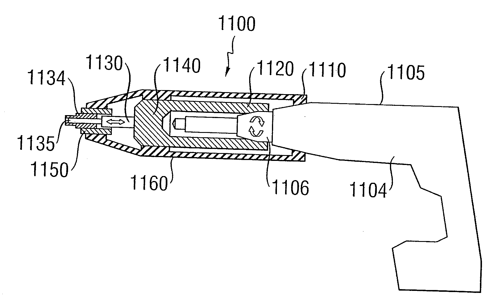 Fastening device and method, as well as device for generating percussions