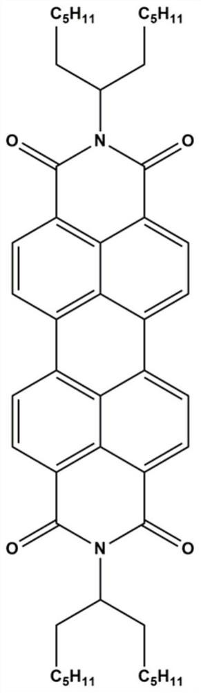 A perylene diimide fluorescent dye with ortho-substituted benzanthrone and its preparation and application