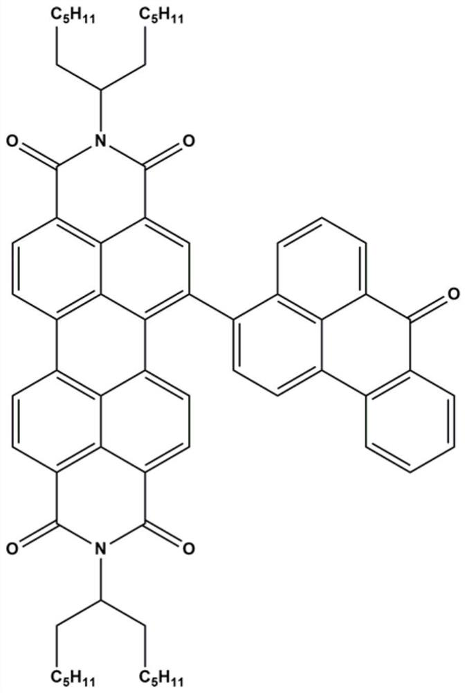 A perylene diimide fluorescent dye with ortho-substituted benzanthrone and its preparation and application