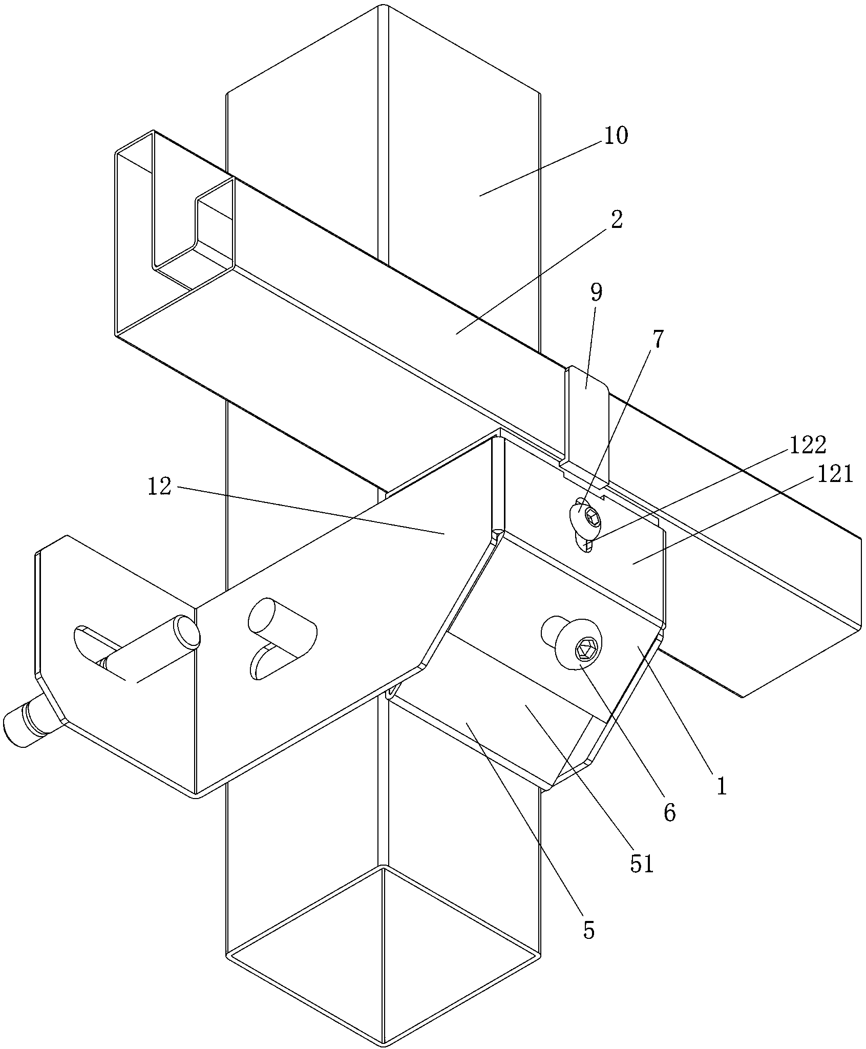 Keel connecting device for suspension type curtain wall