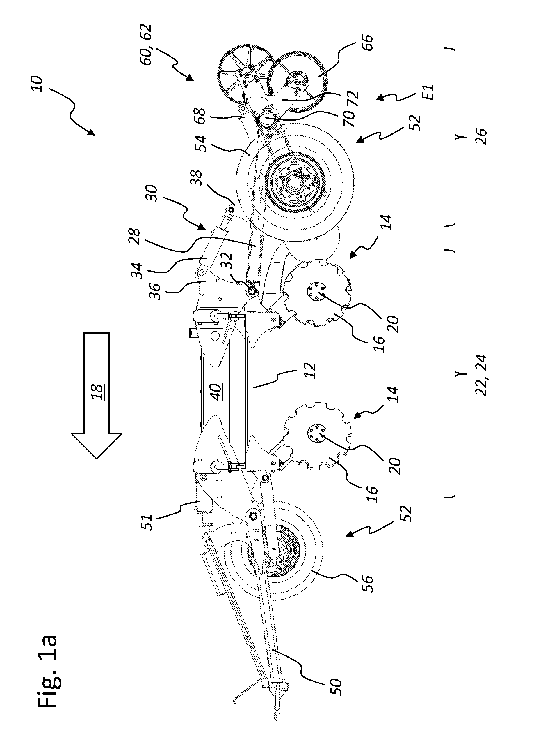 Towed agricultural machine with packer unit and method for operating such a machine