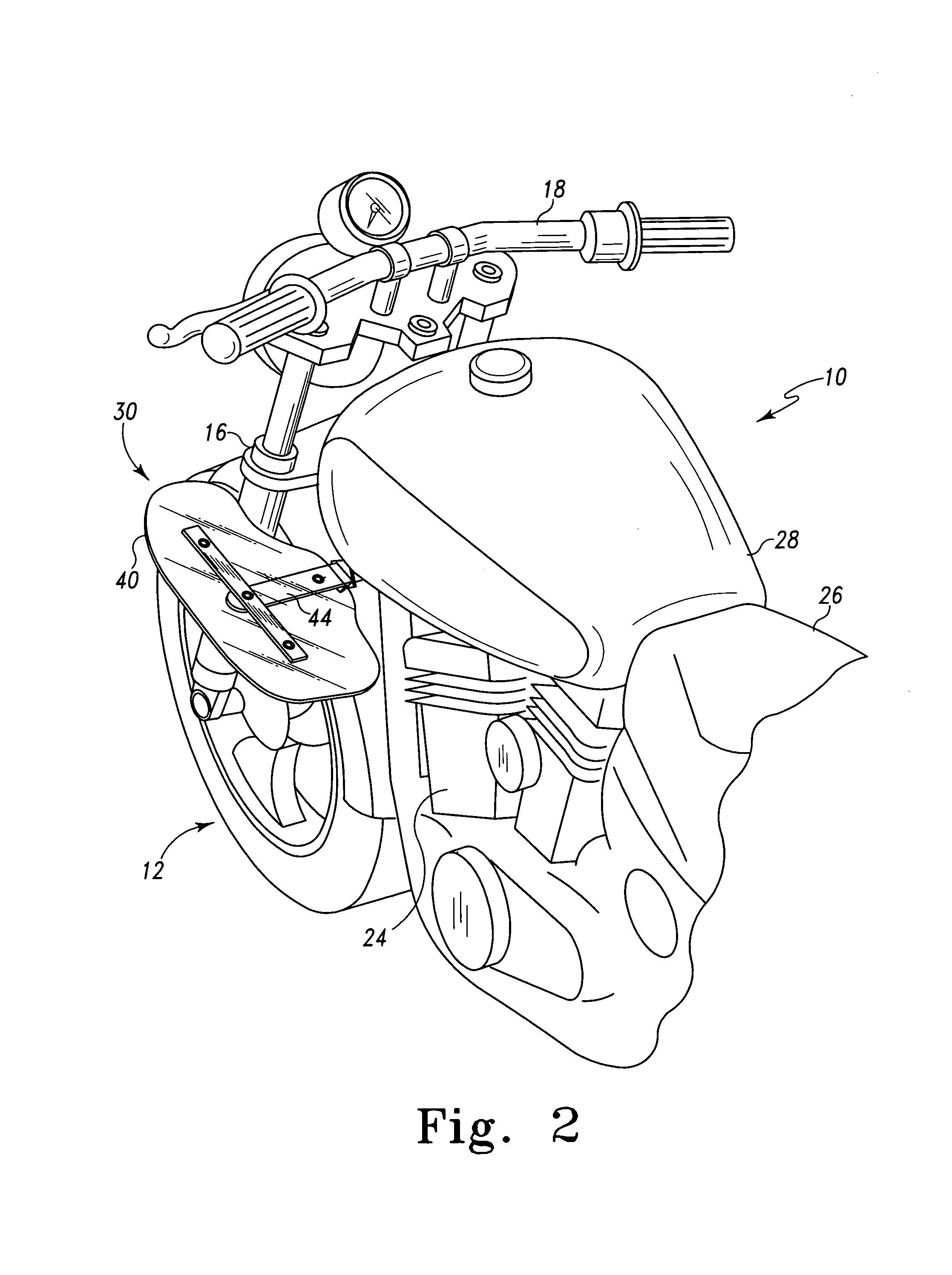 Deflector assembly for motorcycle