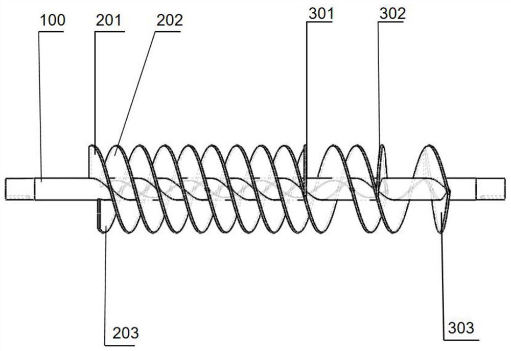 Multi-line spiral conveying equivalent distribution auger for white celery hilling