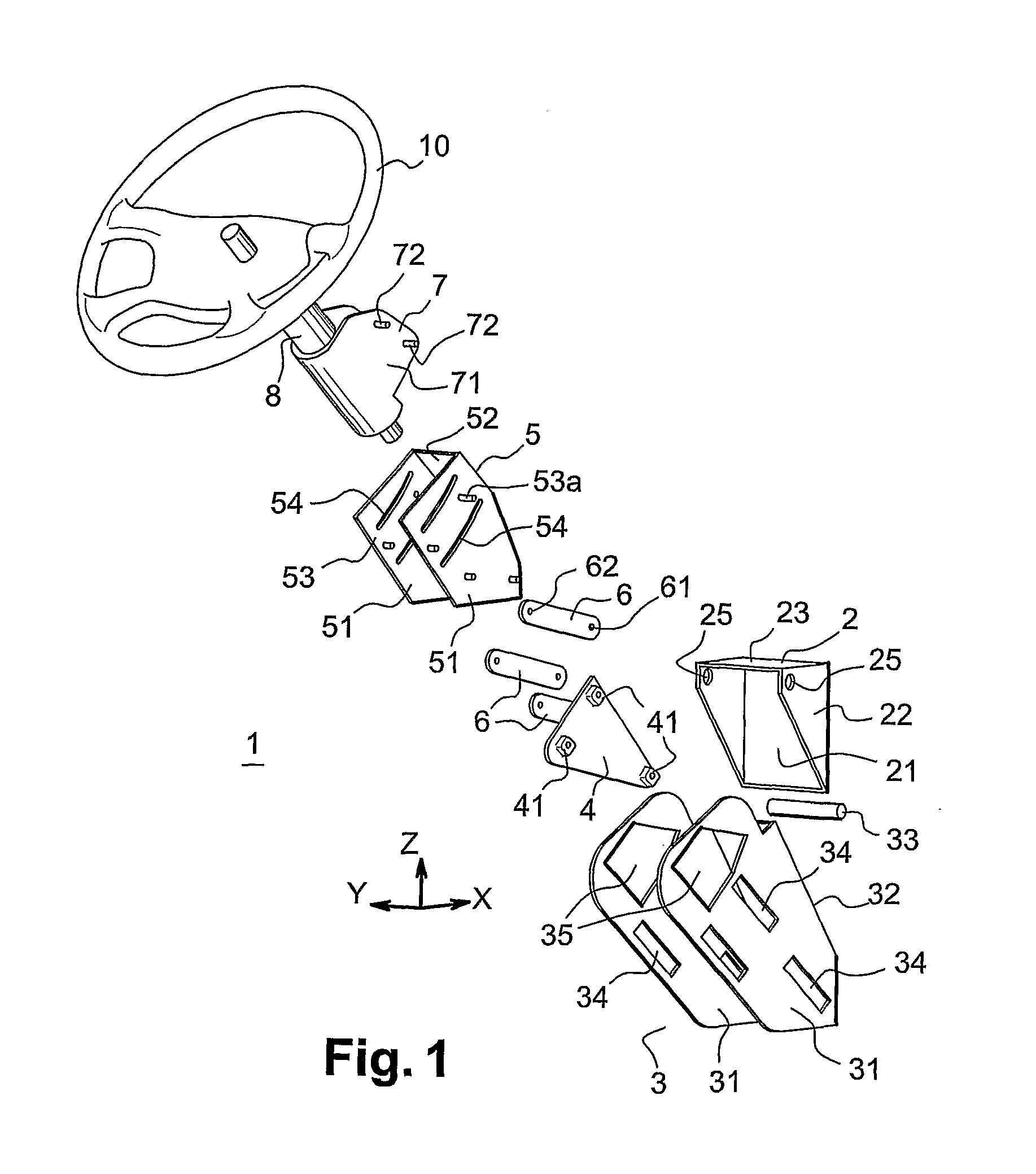 Device for adjusting the position of a steering column