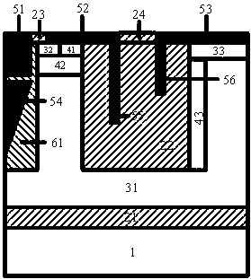 A split-gate groove type power device with dual longitudinal field plates