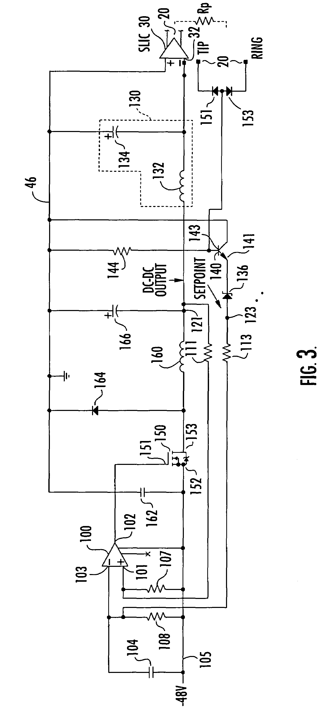 Tracking switchmode power converter for telephony interface circuit