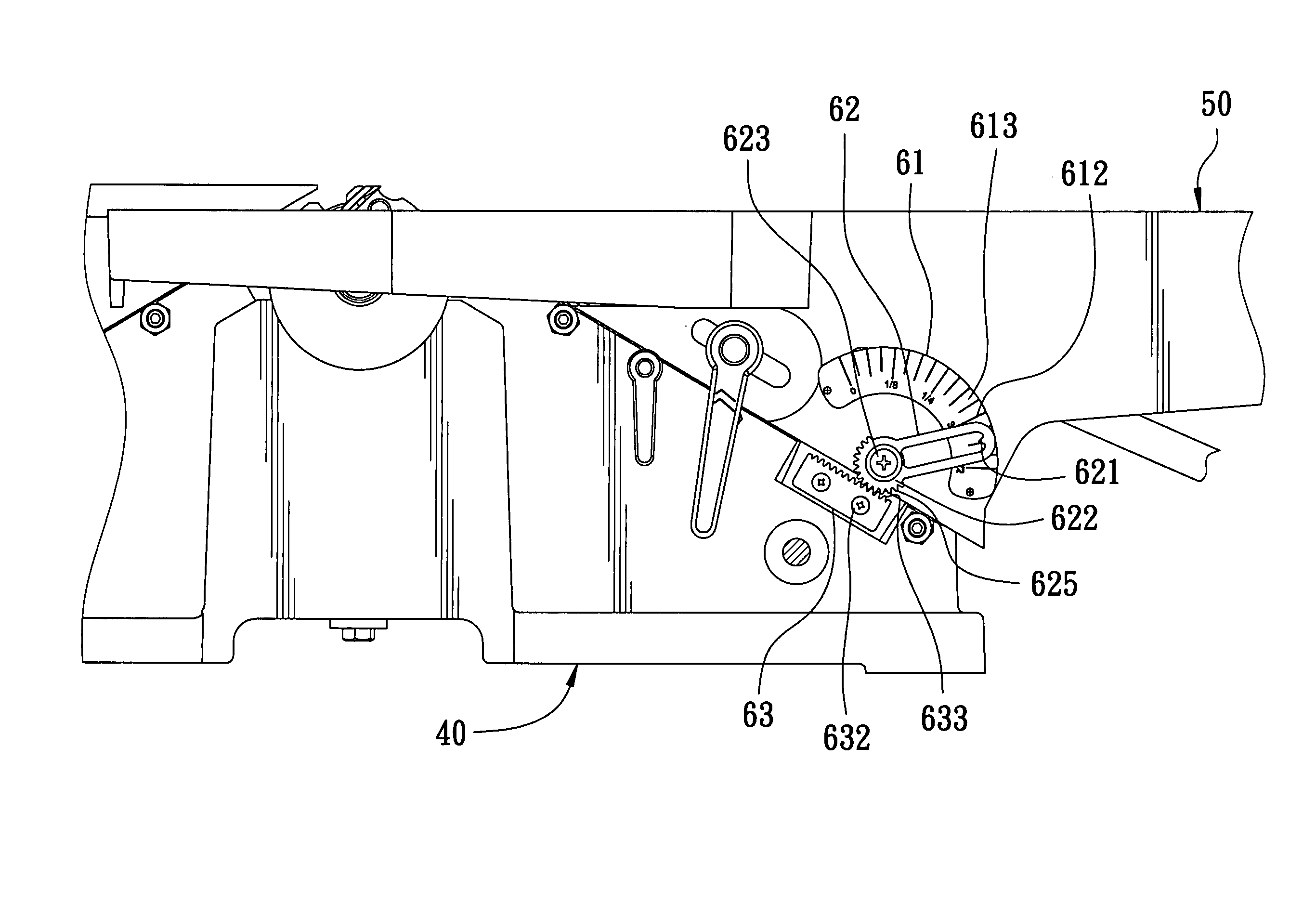 Indicating device with large graduations for a plane