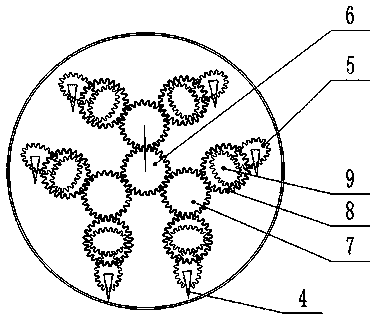 Claw-type planetary gear train planting mechanism