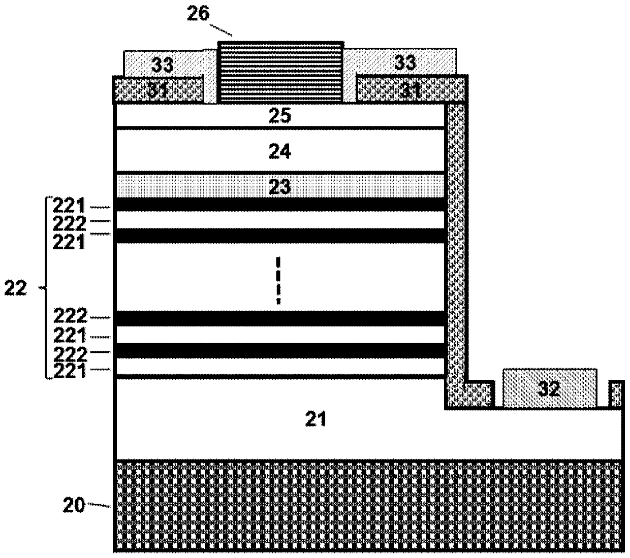 Ultraviolet distributed Bragg mirror based on porous AlGaN and preparation method thereof