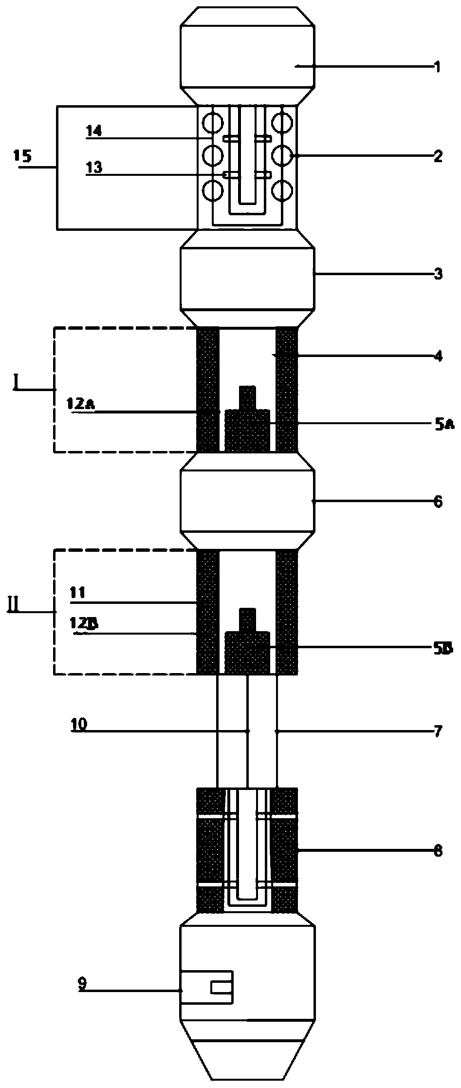 Multi-pulse combined fracturing device for perforation of coalbed methane reservoir