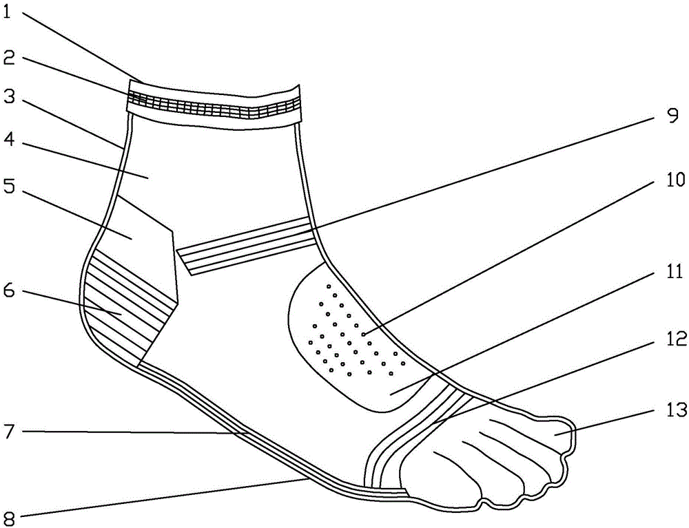 Seamless toe sock